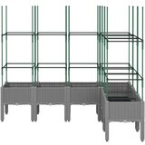  Vrtna sadilica s rešetkom svjetlosiva 120x120x142 5 cm PP | shoptok.hr
