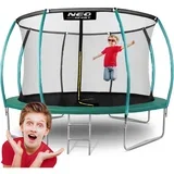 profilirani vrtni trampolin 374 cm (12 ft) s unutarnjom mrežom,tirkizni