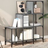  The Living Store Knjižna omara siva sonoma 92x30x102 cm inženirski les in kovina - Knjižna Omara, (21442214) Cene