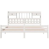 vidaXL Knjižna postelja brez vzmetnice bela 180x200 cm trdna borovina | Shoptok.si