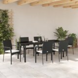  Vrtni set za blagovanje s jastukom 7 pcs Crna 200 x 80 x 73 cm | shoptok.hr