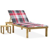 Maison Chic Vrtni Ležalnik - Sončna ležalnik z mizico in blazino impregnirana borovina, (22042700) | Shoptok.si