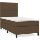  Box spring postelja z vzmetnico temno rjava 90x200 cm blago, (20898781) | Shoptok.si
