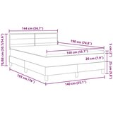  Krevet s podnicom s madracem Krem 140x190 cm Tkanina | shoptok.hr