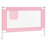 vidaXL sigurnosna ograda za dječji krevet ružičasta 100x25 cm tkanina | shoptok.hr
