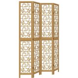 vidaXL Sobna pregrada s 4 panela smeđa od masivnog drva paulovnije | shoptok.hr