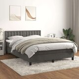  Box spring posteljni z vzmetnico temno siv 140x190 cm žamet, (20791608) Cene