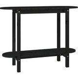 Maison Chic konzolna miza - miza ob steni črna 110x40x80 cm trdna borovina, (21786168) Cene