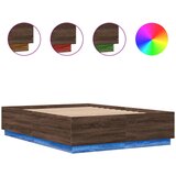 Furnova Posteljni okvir z LED lučkami rjavi hrast 140x200 cm inž. les, (21936473) | Shoptok.si