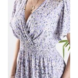 Resti Long purple women's dress with small flowers - Clothing | Shoptok.si