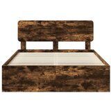  Okvir za krevet s uzglavljem Dimljeni hrast 140 x 190 cm | shoptok.hr