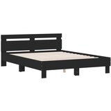  Okvir kreveta s uzglavljem crni 140x190 cm konstruiranog drva | shoptok.hr