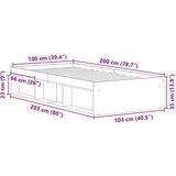 vidaXL Posteljni okvir brez vzmetnice artisian hrast 100x200 cm | Shoptok.si