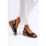 Sergio Leone Women's Patent Leather Wedge Sandals | shoptok.hr