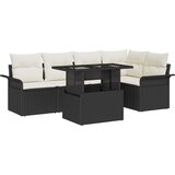vidaXL 6-delni vrtni kavč set z blazinami črno poli ratan | Shoptok.si