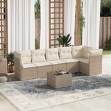 vidaXL 7-dijelni set vrtnih sofa od poliratana s jastucima bež Cijene