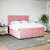  Krevet s oprugama i madracem ružičasti 200x200 cm baršunasti | shoptok.hr