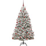 vidaXL Umestno božično drevo Zelena in Bela 180 cm PVC in kovina | Shoptok.si