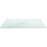 Stolna ploča bijela 50x50 cm 6 mm staklena s mramornim uzorkom | shoptok.hr