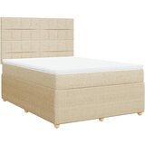 vidaXL Krevet s oprugama i madracem krem 160x200 cm od tkanine | shoptok.hr