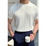 Dewberry 81037 Mens Crew Neck Knit T-Shirt-WHITE | shoptok.hr