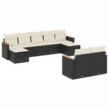  9-dijelni set vrtnih sofa s jastucima crni od poliratana | shoptok.hr