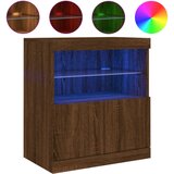 Maison Chic Komoda - Predalnik z LED lučkami dimljen rjav hrast 60x37x67 cm, (21722014) Cene