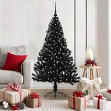 vidaXL Umjetna preddekorirana božićna jelka Črna 150 cm PVC | Shoptok.si