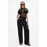 AllSaints Lanene hlače JADE LINEN TROUSER črna barva, W028TA