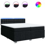 vidaXL Krevet s oprugama i madracem crni 200x200 cm od tkanine | shoptok.hr