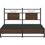  Okvir kreveta bez madraca smeđi hrast 137x190 cm izrađeno drvo | shoptok.hr