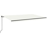 vidaXL Ročno zložljiva tenda z LED lučmi 500x350 cm krem, (20966378) | Shoptok.si