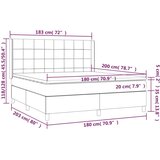  Box spring s madracem LED svjetlosivi 180x200 cm baršun | shoptok.hr