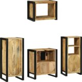 vidaXL Komplet pohištva za kopalnico 4 pcs Rjava Masiven les manga | Shoptok.si