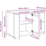  Mobilni ormar Siva 100 x 39 x 65,5 cm Čvrsto borovo drvo | shoptok.hr