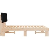  Krevetni okvir s tapiciranim uzglavljem Crna 135 x 190 cm | shoptok.hr
