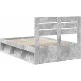  Krevetna konstrukcija Beton 120 x 190 cm Čvrsto borovo drvo | shoptok.hr