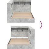 Krevet s policama Betonski sivi 75x190 cm Inženjersko drvo | shoptok.hr