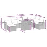 9-dijelni set vrtnih sofa s jastucima crni od poliratana | shoptok.hr