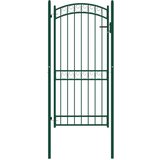 vidaXL vrata za ogradu s lučnim vrhom čelična 100 x 200 cm zelena | shoptok.hr
