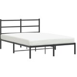 Maison Chic Kovinski Posteljni okvir - Dvoposteljna postelja - Zakonska postelja z vzglavjem črn 135x190 cm, (21692854) Cene