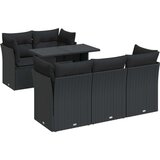 vidaXL 6-dijelni set vrtnih sofa s jastucima crni od poliratana | shoptok.hr