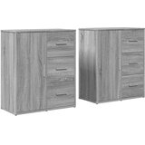  Komoda 2 kom siva boja hrasta 60x31x70cm od konstruiranog drva | Eponuda.com