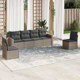Maison Chic Seti vrtnega pohištva - Vrtna garnitura - Vrtni pohištvo set 6-delna z blazinami siv poli ratan, (21805987) | Shoptok.si