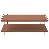 Kovinska klubska mizica v barvi terakote 55x110 cm Yuba –
