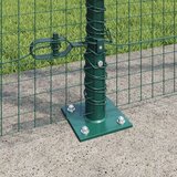 vidaXL Zavarena žičana ograda s 13 flanširanih stupova Zelena 1.6x25 m Čelik | shoptok.hr