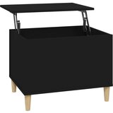 Maison Chic Klubska mizica - kavna mizica - Nizka mizica črna 60x44,5x45 cm inženirski les, (21754925) | Shoptok.si