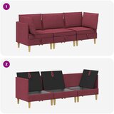  Set namještaja za dnevni boravak 3 pcs Vinska crvena Tkanina | shoptok.hr