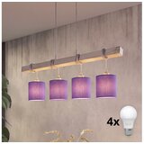 Brilagi LED luster na sajli NUBILA 4xE27/60W/230V siva/ljubičasta Cene