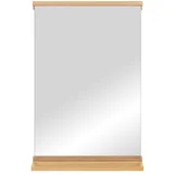 Stensko ogledalo s polico z lesenim okvirjem 50x75 cm Lun –